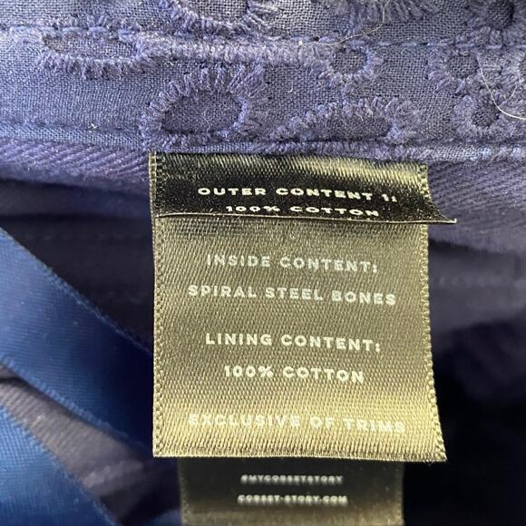 NWT Corset Story VERONICA SUMMER NAVY BRODERIE ANGLAISE COTTON CORSET DRESS US 6 - Picture 9 of 14
